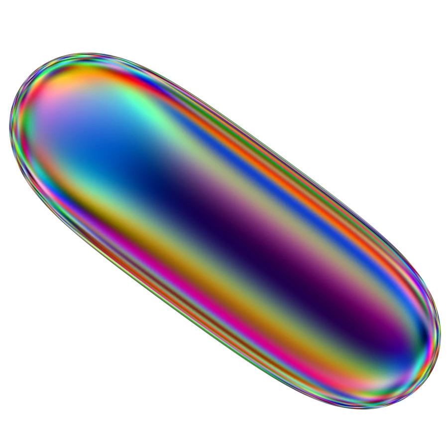 潮流酸性全息金属镭射机能彩虹3D立体几何图形png免抠图片素材【011】
